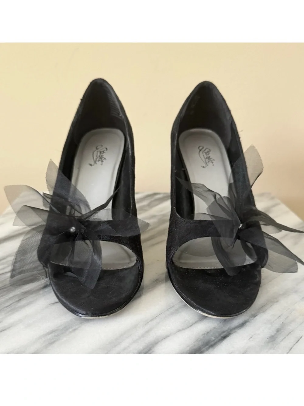 Vintage Tulle and Rhinestone Lace Heels